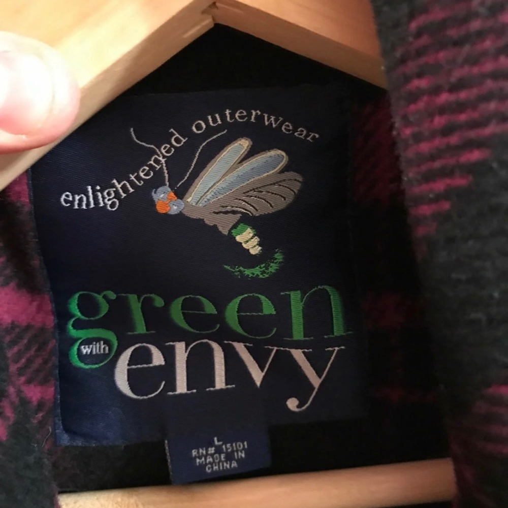 Ladies Wool Coat -Navy & Raspberry - image 4